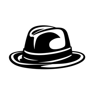 Bowler Hat Logo Monochrome Design Style