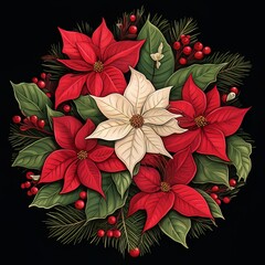 pointsetta holiday design 