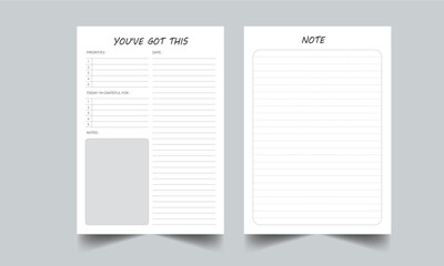 Editable You've Got This Daily Planner Kdp Interior printable template Design.