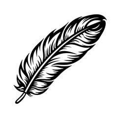 Feather Design Logo Monochrome Design Style