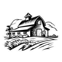 Farm House Logo Monochrome Design Style