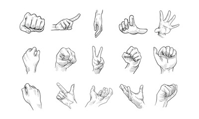 gestures hand handdrawn collection