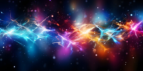 Obraz premium Abstract colourful lights floating in mid air. Wallpaper. 
