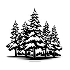 Forest Logo Monochrome Design Style