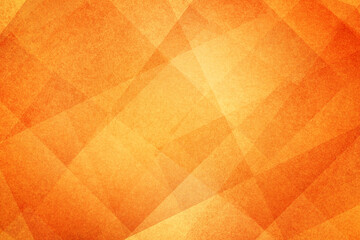 modern abstract orange background design with layers of textured white transparent material in triangle diamond and squares shapes in random geometric pattern - obrazy, fototapety, plakaty