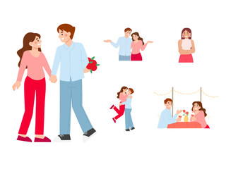 valentines day couple flat design vector