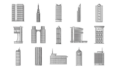 city building handdrawn collection