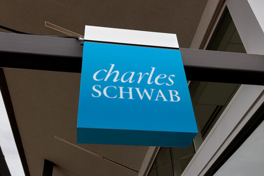 Charles Schwab Financial Services Office Sign and Trademark Logo