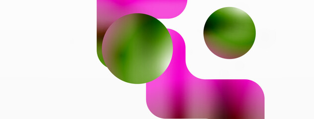 Gradient Geometry. Minimalist Fusion of Lines and Circles, Crafting Serene, Captivating Abstract Background