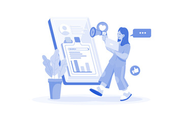 Social Media Marketer Integrating SEO Into Posts.