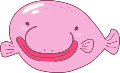 blobfish cartoon  sea animal design