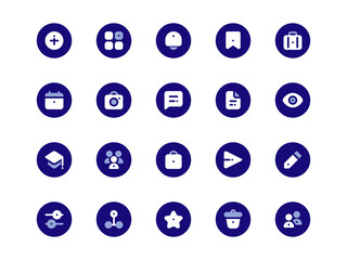 User Interface Icon Pack Circular Filled Style. Material Icon Collection, Perfect for Websites, Landing Pages, Mobile Apps, and Presentations. Suitable for UI UX.
