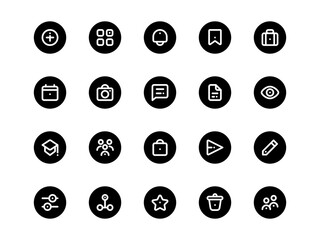 User Interface Icon Pack Circular Outline Style. Material Icon Collection, Perfect for Websites, Landing Pages, Mobile Apps, and Presentations. Suitable for UI UX.