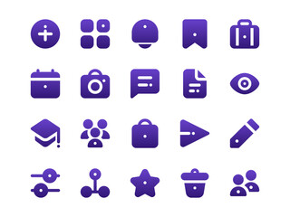 User Interface Icon Pack Gradient Filled Style. Material Icon Collection, Perfect for Websites, Landing Pages, Mobile Apps, and Presentations. Suitable for UI UX.