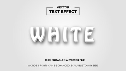 White typography premium editable text effect - Style text effects. banner, background, wallpaper, flyer, template, presentation, backdrop. editable text effect. vector illustration