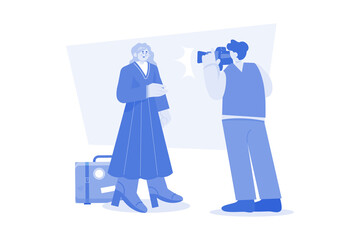 Travelling People characters Illustration concept on white background