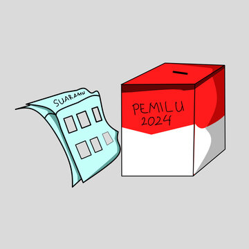 3d render of a cube democration party in indonesian 2024