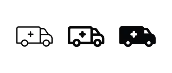 Papier Peint photo autocollant Course de voitures Ambulance icon set vector illustration