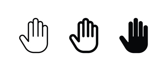 Hand stop icon set vector illustration for web, ui, and mobile apps, 