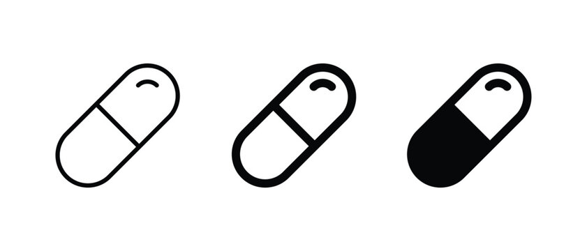 Capsule icon set vector illustration for web, ui, and mobile apps
