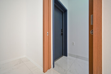 Navy-colored front doors were once a popular interior color