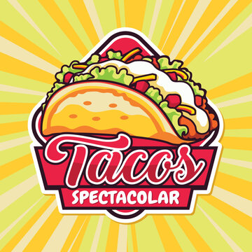 Taco Logo Design Vibrant Color