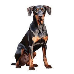 Obraz premium Doberman Pinscher full body on white background
