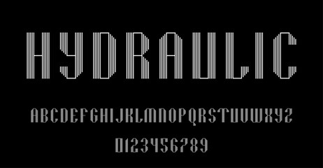 Set of alphabets font letters and numbers modern abstract design with lines vector illustration	
