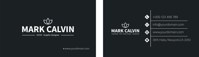 Minimalist Business Card Design. Blank business card design mockup vector.