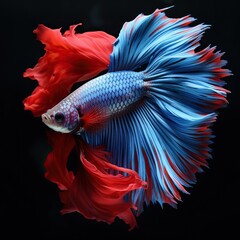 Fototapeta premium Double Tail Betta on black
