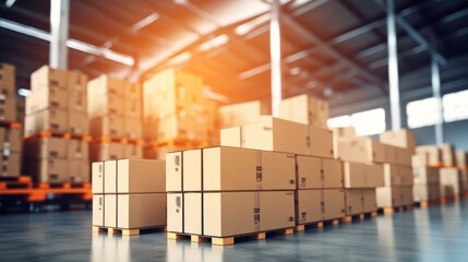 stock product inventory on shelf at distribution warehouse. logistic business ship and deliver, professional, stock, manage, movement, logistic, storage, delivering, shipping, supply, storehouse - obrazy, fototapety, plakaty