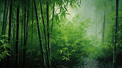 Obraz premium bamboo forest in the morning