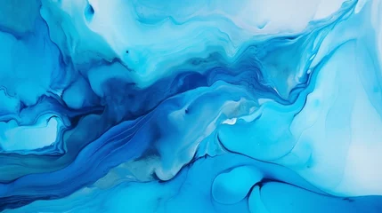 Tableaux sur verre Cristaux Luxury blue abstract background of marble liquid ink art painting on paper . Image of original artwork watercolor alcohol ink paint on high quality paper texture .