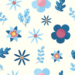 Retro Pop Groovy Flower Seamless Pattern