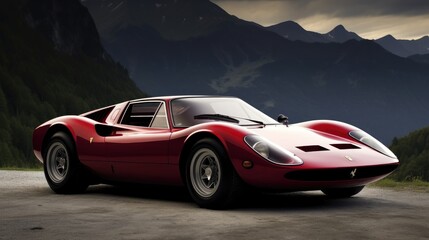 Naklejka premium red sports car