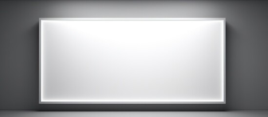 Front view of a white screen with empty space.