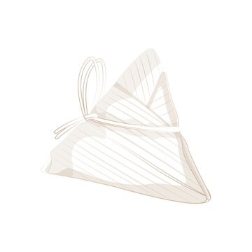 Simple Line art Bacang or Bakcang  Vector Illustration Logo