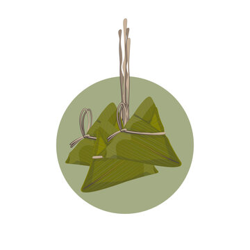 Delicious Zongzi or Bakcang Bacang  Vector Illustration logo