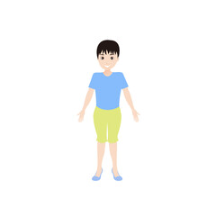【人物イラスト 男の子01】　キャラクターは各パーツがレイヤーで構成されていて自由にポーズを付けることができます。また、表情も10パターンあり口を動かしたり瞬きすることもできます。【画像サイズ】2953px×2953px25㎝×25㎝300dpi