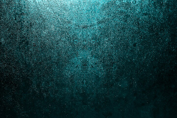 Black dark blue white shiny glitter abstract background with space. Twinkling glow stars effect. Like outer space, night sky, universe. Rusty, rough surface, grain.