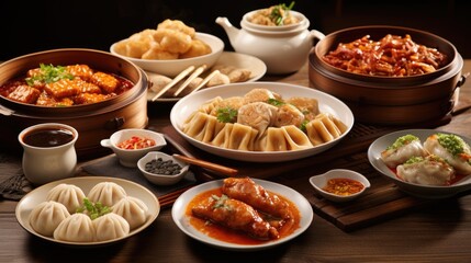 Fototapeta na wymiar Asian traditional festive new year food