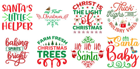 Fototapeta premium Happy Holiday and Winter Trendy Retro Style Illustration Set Christmas Vector Illustration for Book Cover, Decal, Postcard