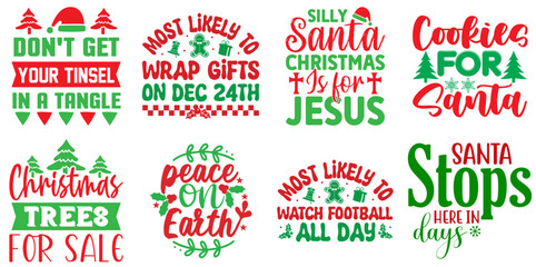 Obraz premium Christmas and Winter Calligraphy Set Christmas Vector Illustration for Sticker, Gift Card, Holiday Cards