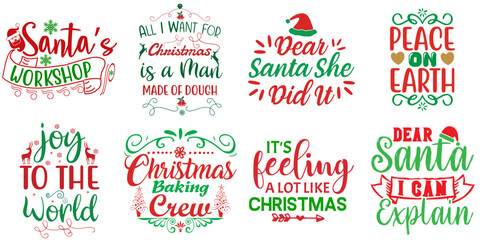 Christmas and Winter Calligraphy Collection Christmas Vector Illustration for Advertisement, Label, Printable
