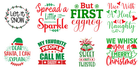 Merry Christmas and New Year Invitation Collection Christmas Vector Illustration for Flyer, Vouchers, Decal