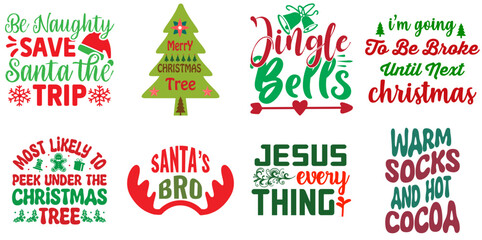 Holiday Celebration and Winter Calligraphy Collection Christmas Vector Illustration for Social Media Post, Label, Vouchers