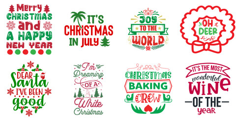 Christmas and Winter Quotes Set Christmas Vector Illustration for Advertisement, Newsletter, Bookmark