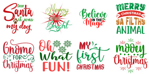 Christmas and Winter Phrase Collection Christmas Vector Illustration for Announcement, Packaging, Flyer