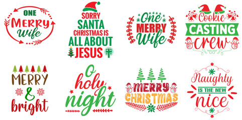Christmas and Holiday Hand Lettering Bundle Christmas Vector Illustration for Presentation, Packaging, Magazine
