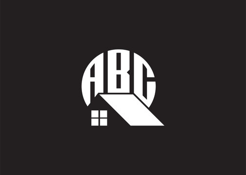 Real Estate Letter ABC Monogram Vector Logo.Home Or Building Shape ABC logo